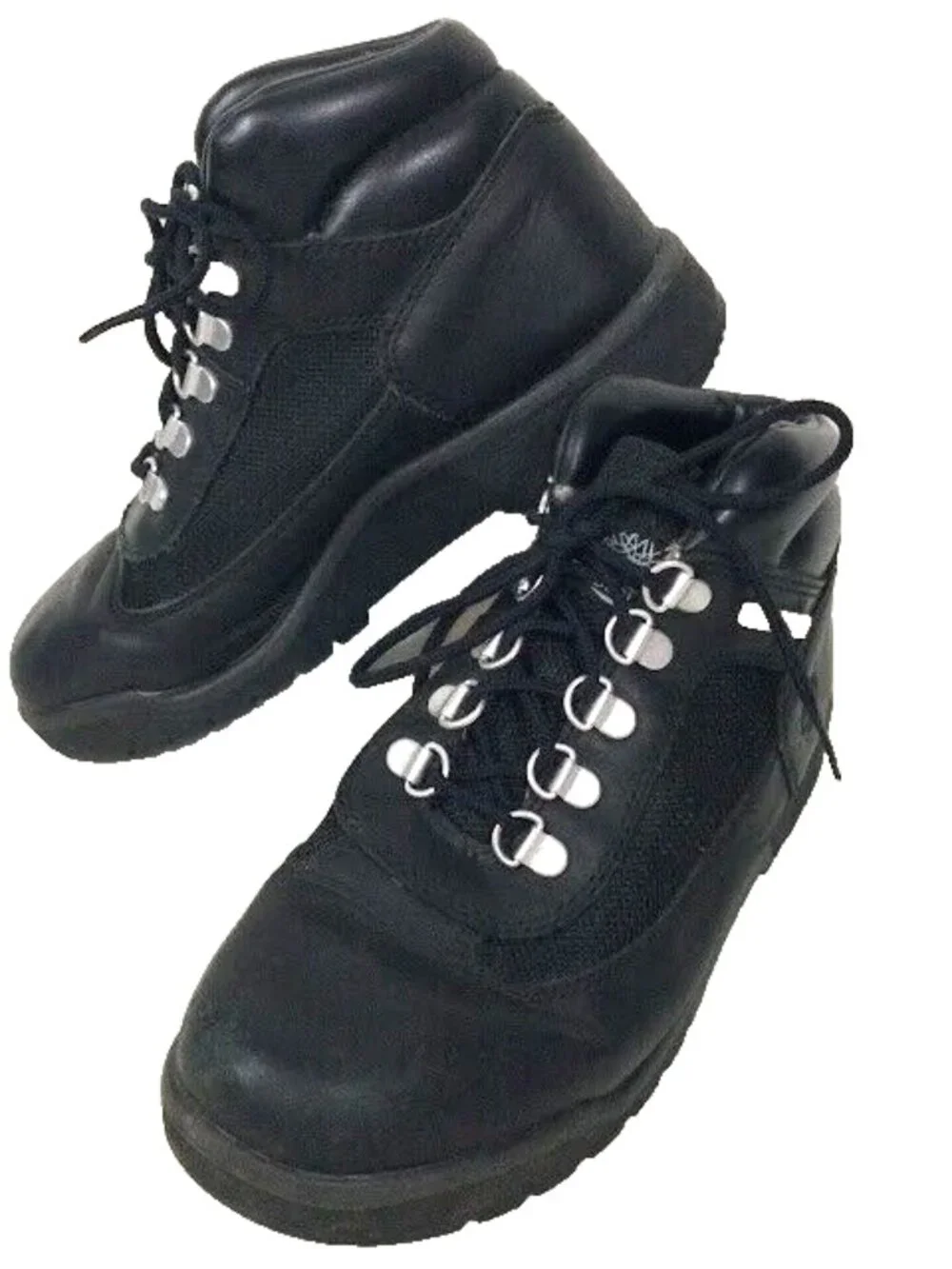 Timberland Field - Boy's Size 4 -Black Leather Trail Hiking Boots - 15906 - 3730